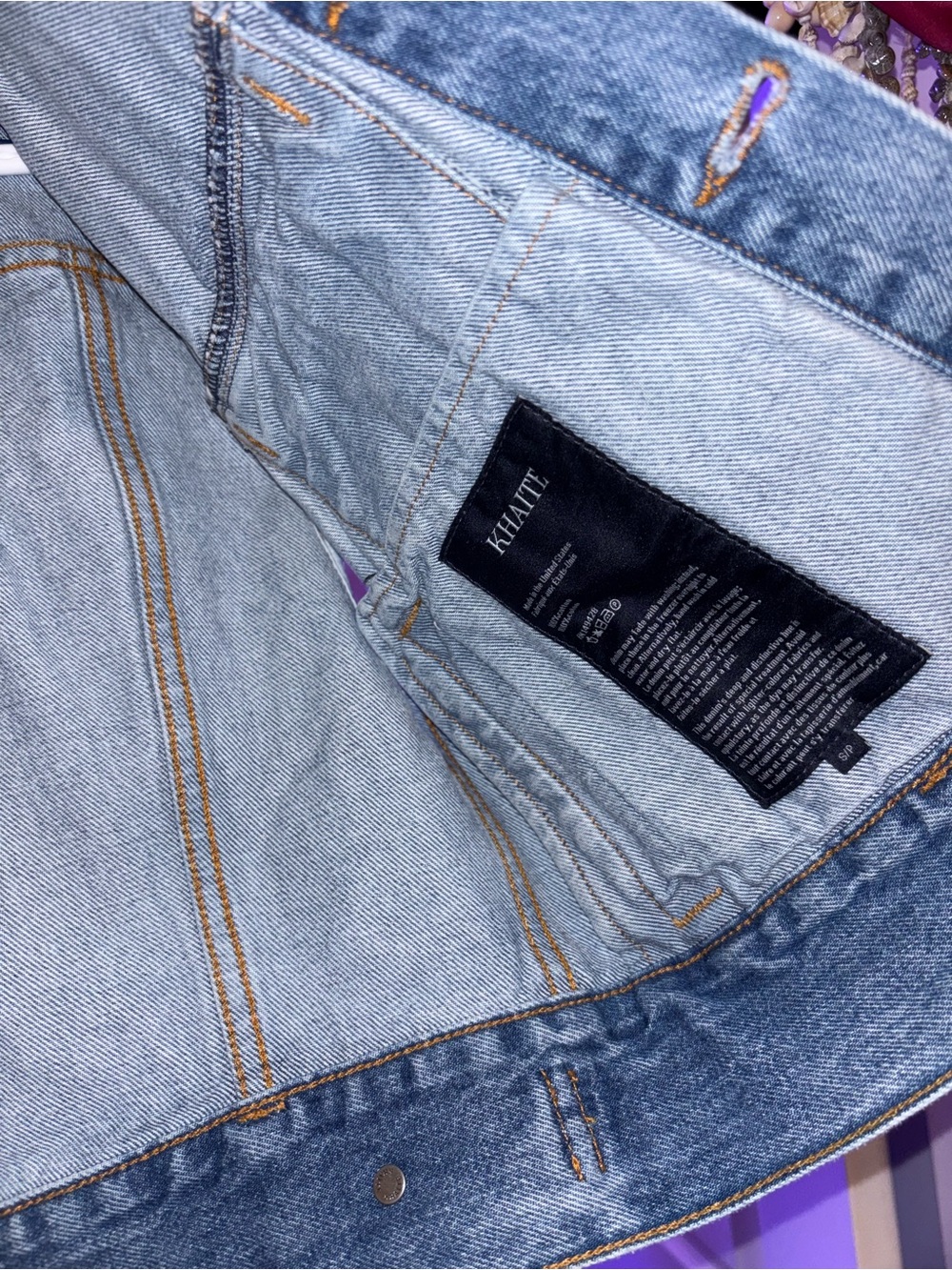 KHAITE Light Blue Stonewash Denim Vest - Picture 2 of 3